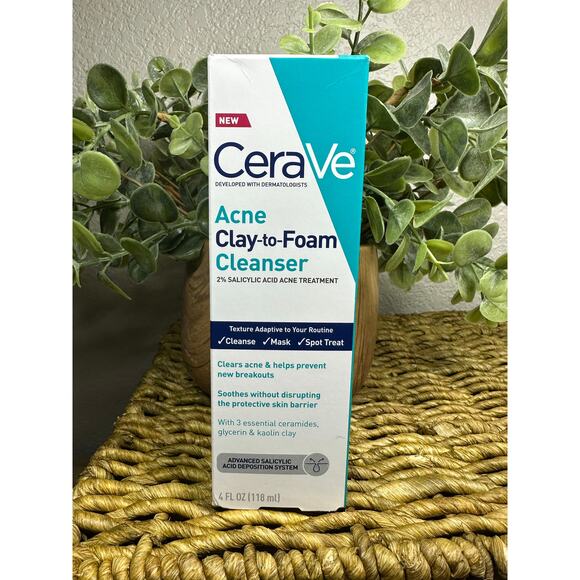 CeraVe Clay To Foam Acne Face Wash 4 oz - Picture 1 of 4